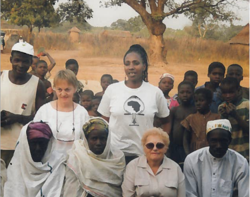 Chantal Sylvie-Imbeault in the field, front row center-right.